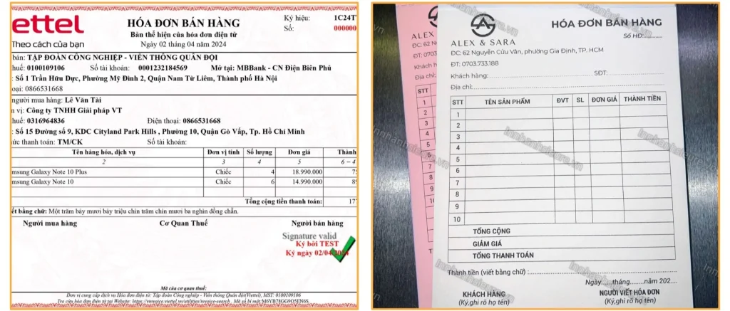 So sánh hóa đơn điện tử và hóa đơn bán lẻ hộ kinh doanh